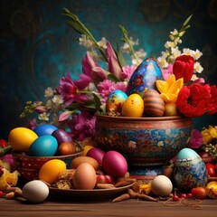 Nowruz Festivals colorful background design best quality hyper realistic wallpaper image