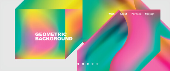 Colorful gradients with abstract geometric shapes. Vector Illustration For Wallpaper, Banner, Background, Card, Book Illustration, landing page