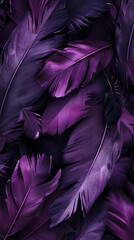 Fototapeta premium elegant purple feathers pattern wallpaper, dark theme