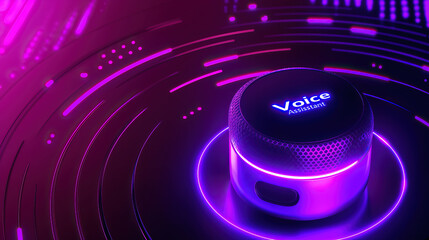 AI voice recognition personal assistant modern technology.