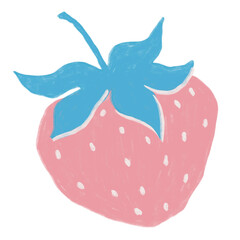 illustration of pink strawberry abstract art