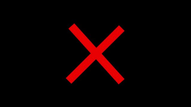 Red Cross animation icon on a black background.