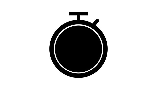  A stopwatch animated on a white background.