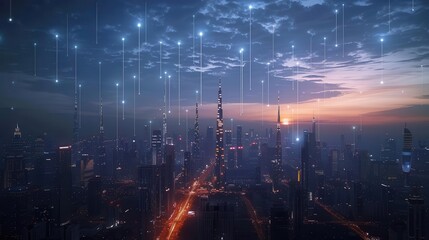 Fototapeta premium Innovations in telecommunications with 5G technology