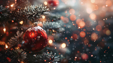 Beautiful bright Christmas background with copy space. AI Generated