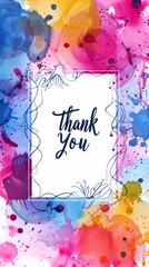 Whimsical Watercolor Thank You Card