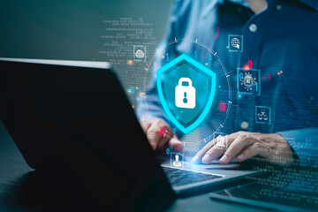 Cybersecurity and privacy concepts to protect data and encryption, secure internet network security...
