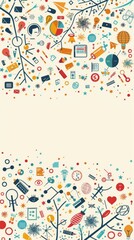 Obraz premium Mind Map Border Design: A Whimsical Card Frame