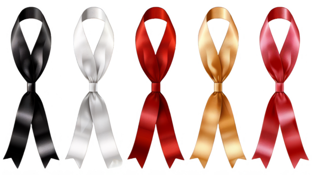  colorful awareness ribbons transparent background