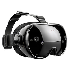 irtual reality glasses on dark transparent backgroundV