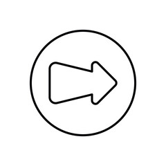 Arrow right icon design with white background stock illustration