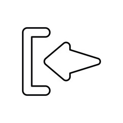 Arrow left icon design with white background stock illustration