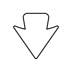 Arrow Down icon design with white background stock illustration