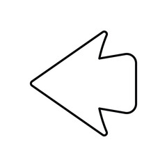 Arrow left icon design with white background stock illustration
