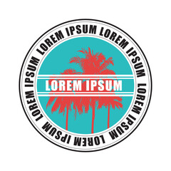 palm tree logo illustration vector