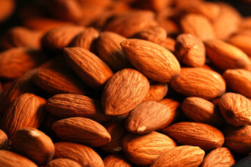 Close up Almonds in the Oven.