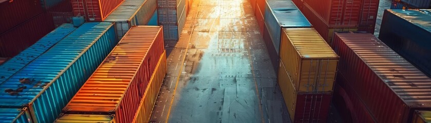 Fototapeta premium Importexport operations captured through focused logistics paper