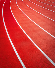 Close-up of Empty Red Running Track