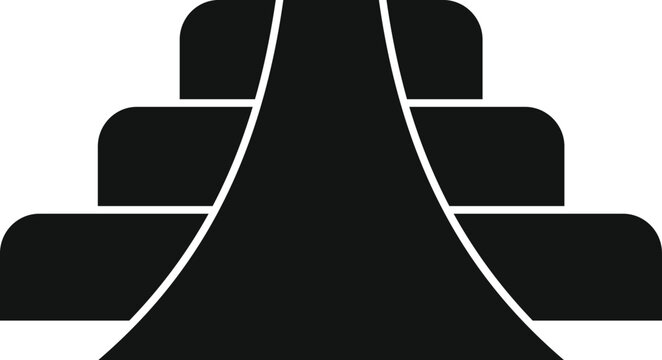 recommend clip art: Black silhouette of a mayan pyramid with stairs leading to the top
