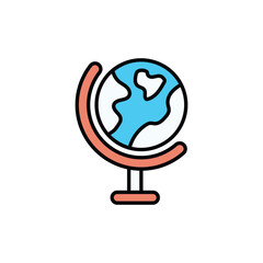 Globe icon design with white background stock illustration