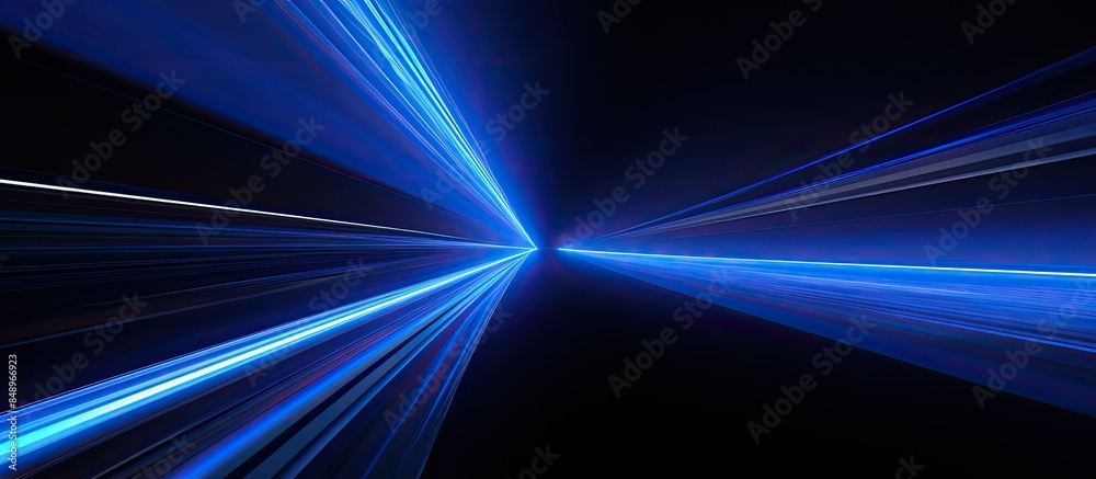 Poster a dynamic blue light and stripes swiftly glide across a dark backdrop in a digitally created copy sp