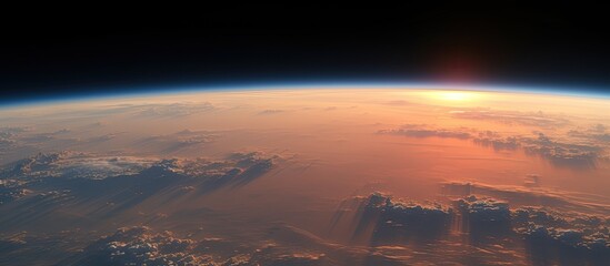 Photograph taken from near space 20km above the surface with a real copy space image