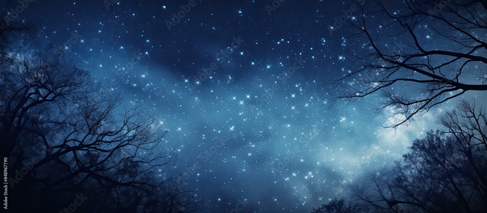 Wall mural copy space image featuring the milky way stars in the background
