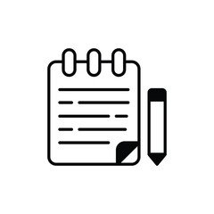 Note book icon design with white background stock illustration