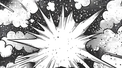 white pop art background with black grunge halftone texture © Raffaza