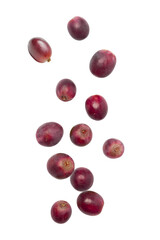 Falling Ripe Grapes Cutout on transparent background
