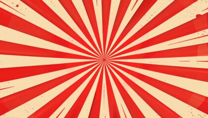 Fototapeta premium A red and yellow striped background with a red dot in the center. The background is a bright and energetic color scheme, while the red dot in the center adds a pop of color and draws the viewer's eye