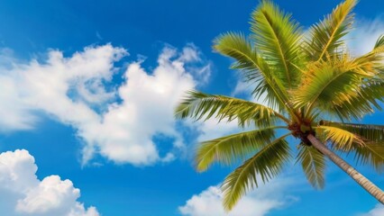 Obraz premium palm trees against blue sky