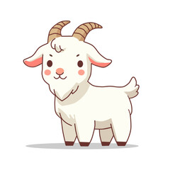 goat vector illustration in cartoon, flat and minimalist style isolated on white background