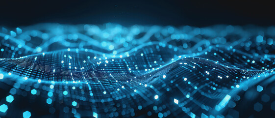 Obraz premium Digital dynamic bursts of light and data in space, showcasing futuristic technology and innovative visual effects.