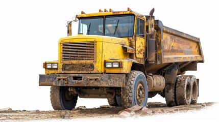construction site truck isolated on white background