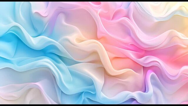 A colorful, flowing piece of fabric with a rainbow pattern. The colors are bright and vibrant, creating a sense of joy and happiness. The fabric appears to be made of a soft, flowing material