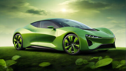Fototapeta premium Ecological green concept of auto industry