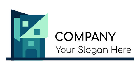 retro classic style logo of an apartment house. home logo for property and interior design business company.