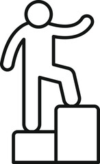 Businessman making a step to success, climbing stairs of career ladder