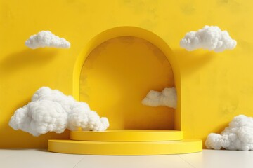 Podium or dais for showcase product. advertising concept