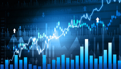 Stock market trading graph analysis. forex graph stock market graph chart.3d illustration..