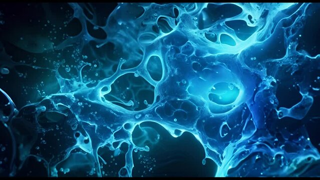 A blue blob of something that looks like a brain