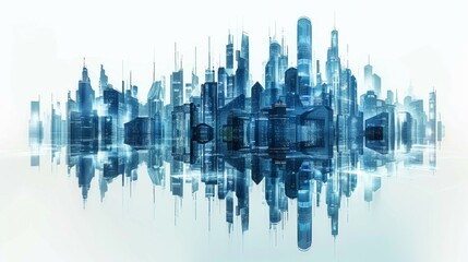 Obraz premium digital image of futuristic city on white background