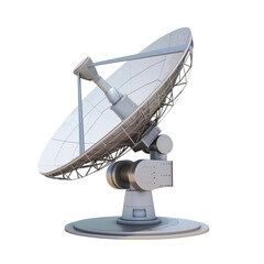 High-quality illustration of a satellite dish used for communication and signal reception isolated on a white background.