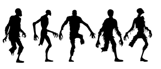 Scary zombie without one leg  silhouette black filled vector Illustration icon