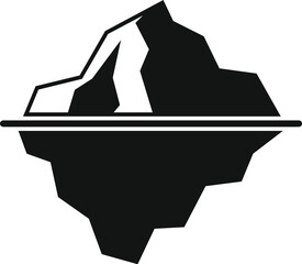 Black and white illustration of an iceberg, representing the concept of hidden danger