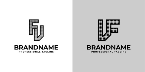 Letters FV and VF Dot Monogram Logo, Suitable for business with FV or VF initials
