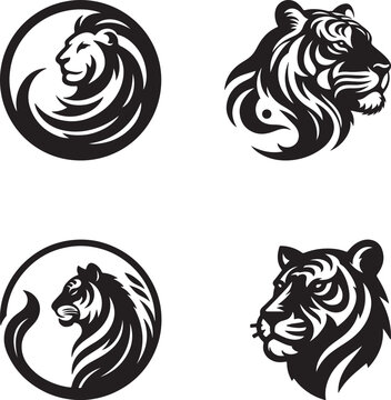 tigar logo icon silhouette vactor art illustration