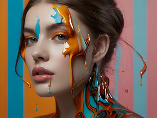 Fashion abstract art portrait of woman