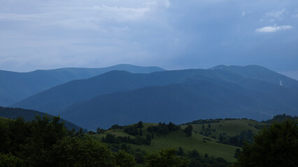 Fototapeta premium Picturesque mountain landscape with clouds
